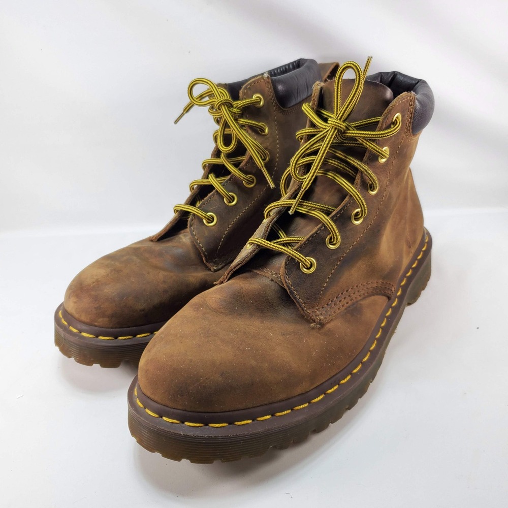 Dr. Martens 939 Work Boots Men 10/11 Brown Leather Air Cushion Sole Lug Toe Sole